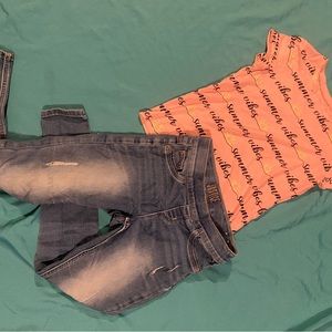 girls justice top and bottom